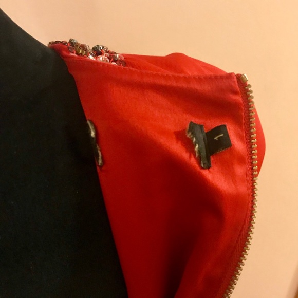 Ted Baker red ELENNA Embellished midi dress - Picture 6 of 8